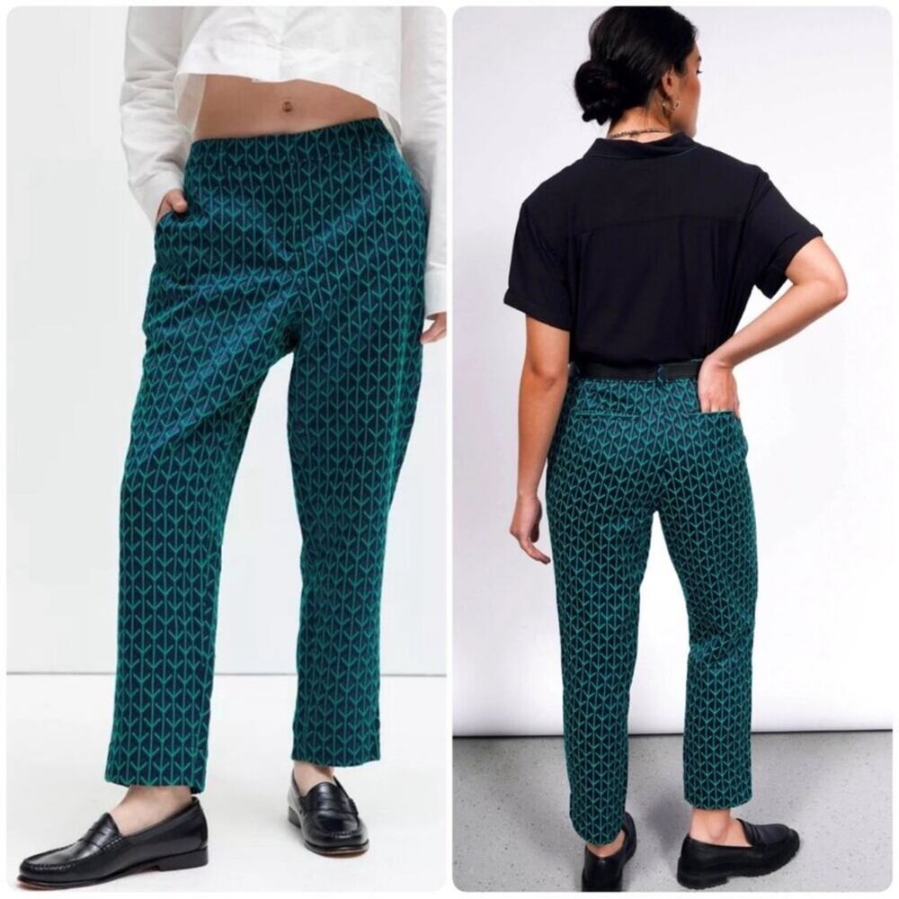 Wildfang size 2 Empower Jacquard Slim Crop Pants Womens